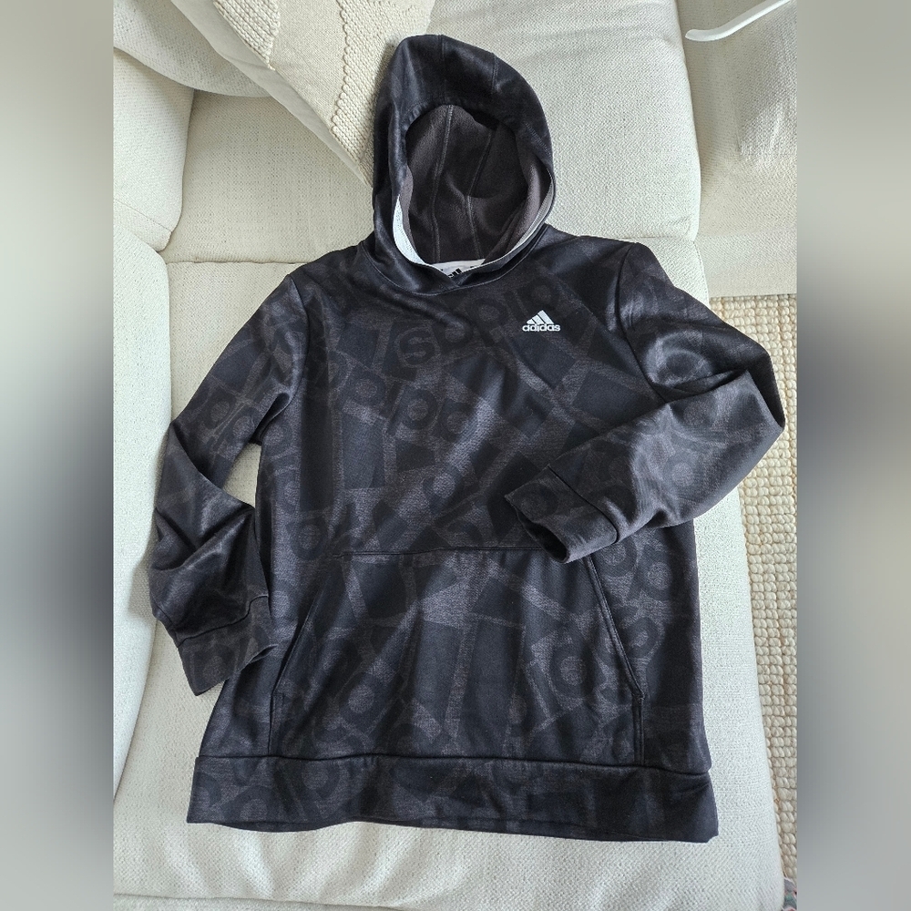 Adidas XL Tech Fleece Hood Sweatshirt Pocket Streetwear Logo Teen Spring Travel